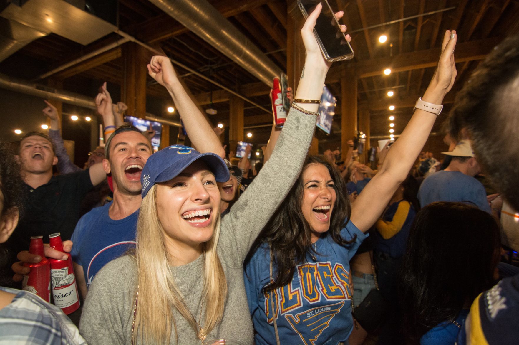 Blues Fans at Wheelhouse during Stanley Cup Final Game 7. Spons
